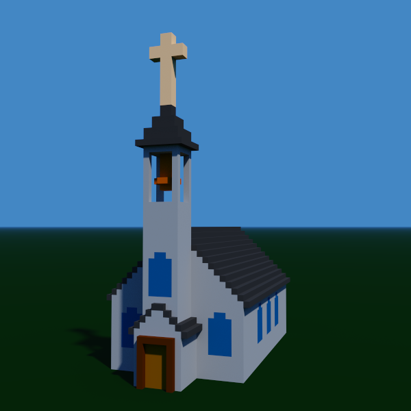 voxel buildnig church house