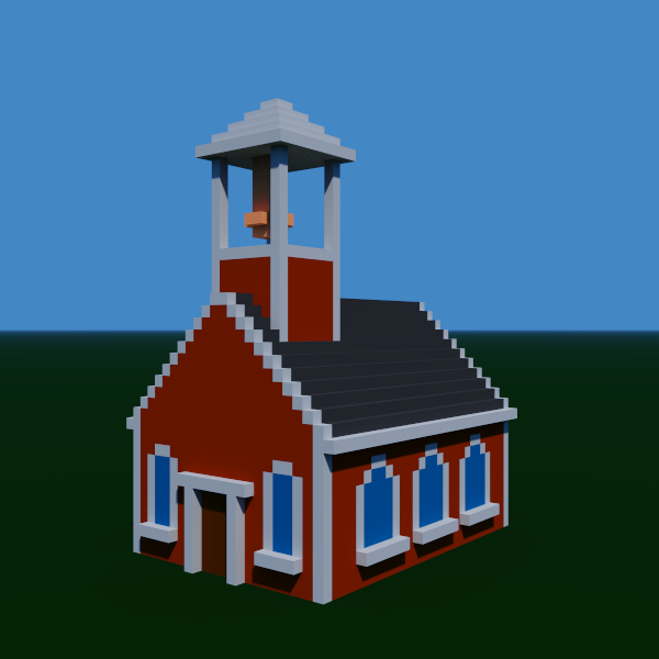 voxel building school house
